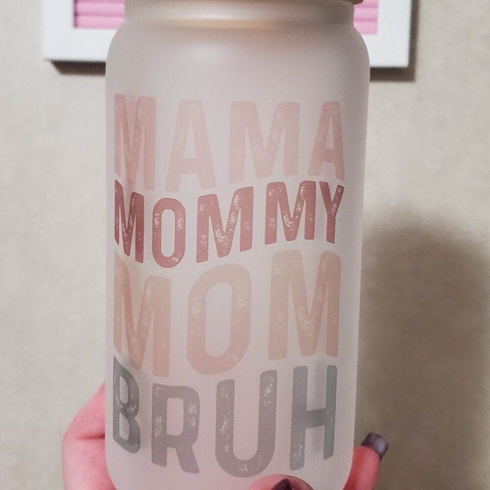 Mama glass cup